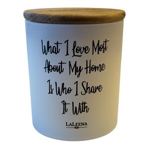 LaLeena Saying Soy Candle Jar with Wooden Lid- Lavender